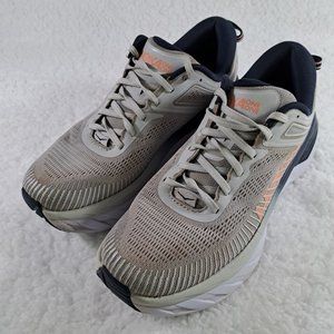 Hoka One One W Bondi 7 Women's Gray Blue Running Shoes Size 9 WIDE Width